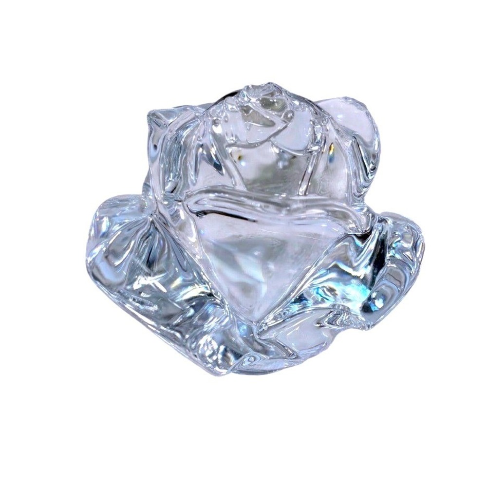 Waterford Rose Paperweight Crystal Clear Figurine Decor
